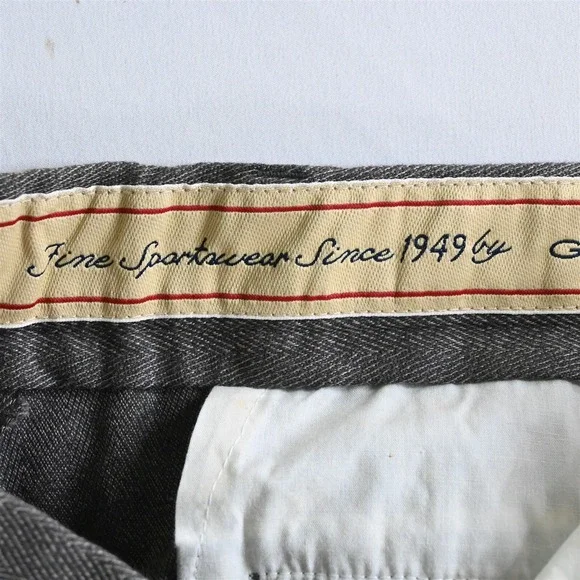 Gant 36x30 Brown Herringbone 100%‎ Cotton Pleated Cuffed Dress Pants